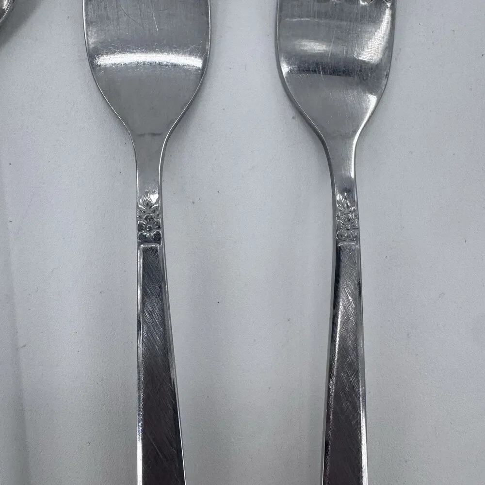Lot of 17 1881 Rogers Oneida Ltd Melissa pattern stainless Forks Knives Spoons